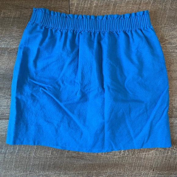 J Crew Sidewalk City Skirt Blue Linen Cotton - Picture 1 of 6